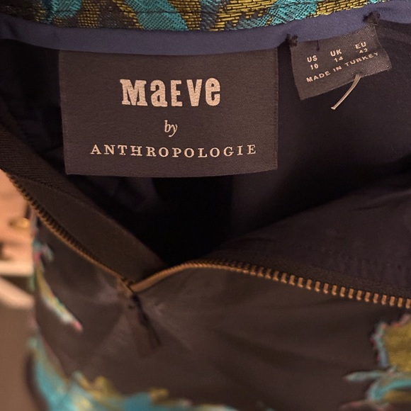 Anthropologie Maeve Ronette Jacquard Midi Skirt Winter Holiday Party Size 10 - Picture 8 of 10